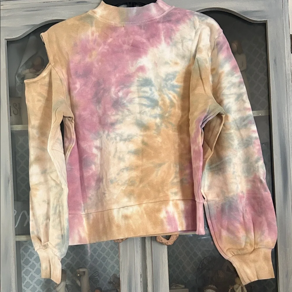 525 America Tie-Dye Sweatshirt in Pink, Tan, and Cream - Picture 2 of 4